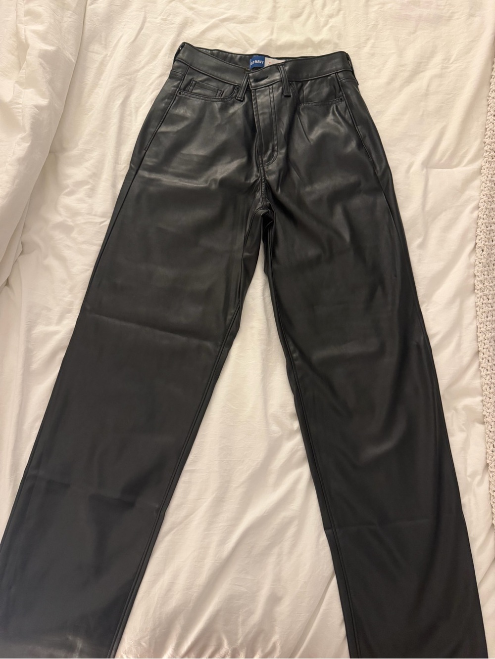 Old Navy Black Faux Leather High-Rise OG Loose Pants